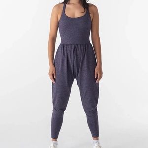 Imbodhi Jumpsuit Women's Size Medium Sleeveless Heather Navy Stretch Comfy Soft